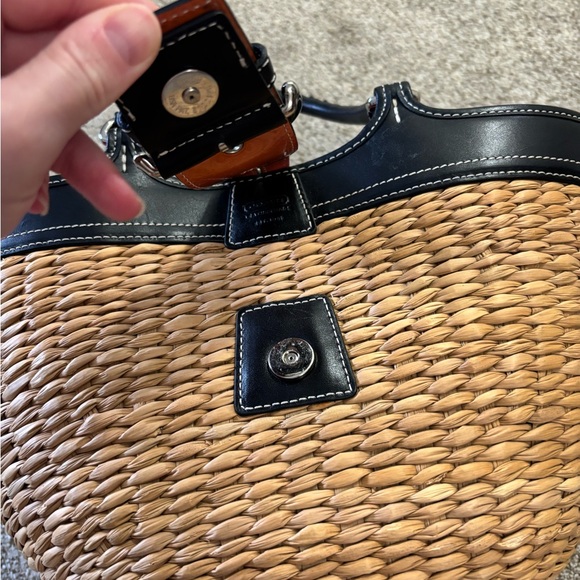 Vintage Coach Black and Tan Woven Tote Bag - Picture 7 of 14